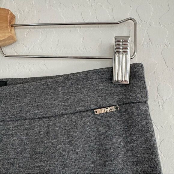 Liu Jo Grey Ponte Knit Ruffle Hem Crop Pants Size EU 42 Medium - Picture 7 of 13